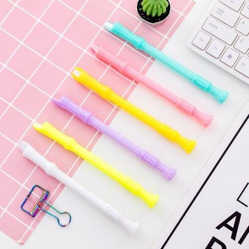 36 PCs Creative Candy Color Flute Whistle Blow Neutral Pen Black 0.38 Mm Student Neutral School Pen Office Supplies Wholesale