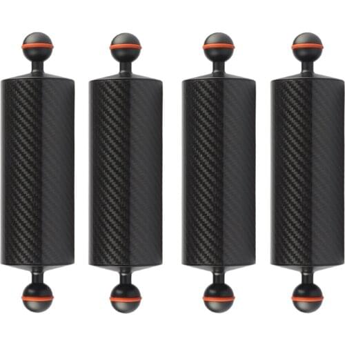 MINIFOCUS 4 x 8" / 20.5 cm D60mm Dual Ball Floating Carbon Fiber Underwater Diving Tray Float Buoyancy Double ball Arm 4pcs