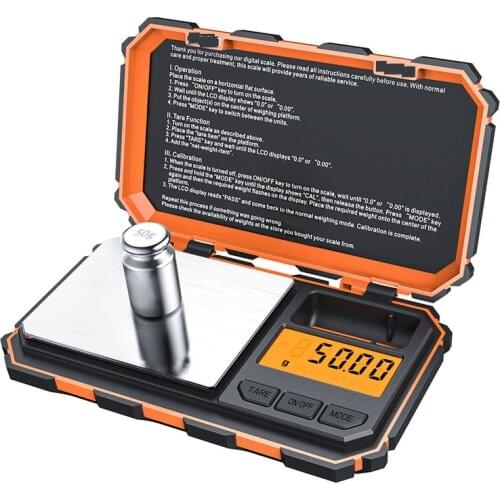 50g/0.001g or 200g/0.01g Pocket Digital Mini Scale Milligram Precise Graduation Electric 50g/200g Calibration Weight Tweezer