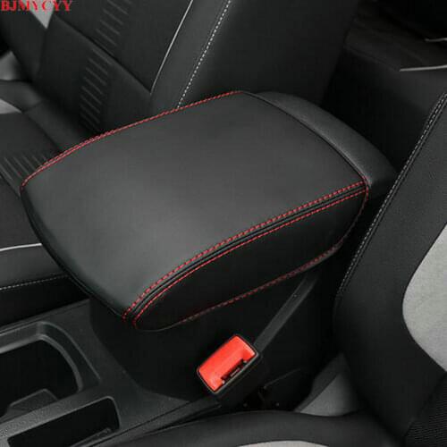 BJMYCYY Car-styling Interior trim for automobile armrest case decorative sleeve Accessories For 2017 2018 Volkswagen Vw T-ROC T