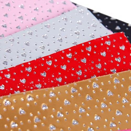 David angie 20*33cm Glitter Valentine Heart Love Synthetic Leather Fabric Waterproof Oxford Fabric,DIY Bows Bag Material,1Yc3377