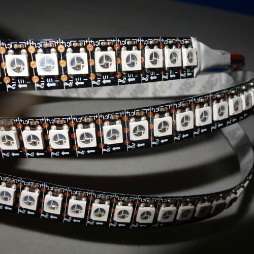 Addressable 1m 144LEDs/m DC5V WS2812B led pixel strip,non-waterproof,with 144pixels/M;BLACK PCB
