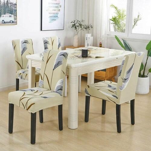 Elastic Stretch Dining Chair Cover With Back Christmas Home Decoration Elastic Dining Room Office Chair Covers Housse De Chaise