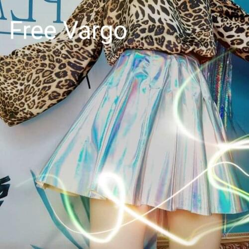 Holographic Burning Man Laser Short Skirt Women Electronic music festival Stage Wear Bar Nightclub Dj Singer Dance Costume