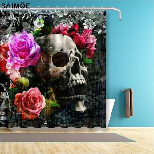 Art Design Shower Curtains Sugar Skull Bathroom Curtains Home Decor High Quality Waterproof Polyester Fabric Bath Shower Sets