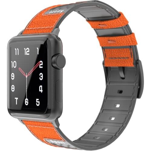 Leather Silicone + Carbon Sport Strap for Apple Watch Band Loop Sport Apple Watch 44 40 Bracelet Watchbands for iWatch 5 4 3 2 1