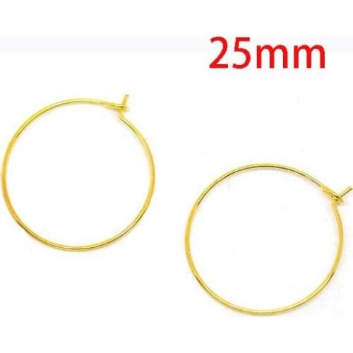 Best Quality 1000 Pcs Gold Color Earring Hoops Wine Glass Charm Rings 25mm DIY Findings Jewelry Making(W00865T)