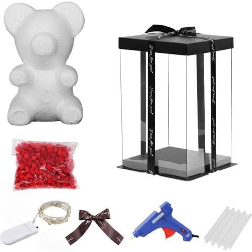 Teddy Bear Of Roses Valentines Day Present Diy Handmade Scrapbooking Wedding Bridal Accessories Clearance Foam Mould Durable