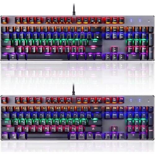Universal RGB USB Wired Mechanical Keyboard 104 keys Russian English Gaming Keyboards for Desktop Computer Laptop PC