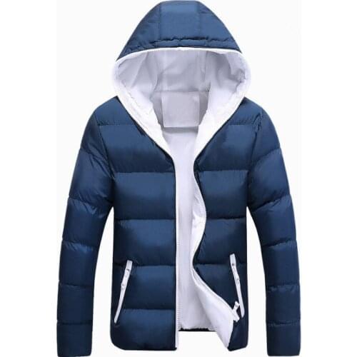 Hot Selling Mens Youth Plus-sized Hooded Thick down Feather Cotton-padded Clothes COUPLES Cotton-padded Jacket