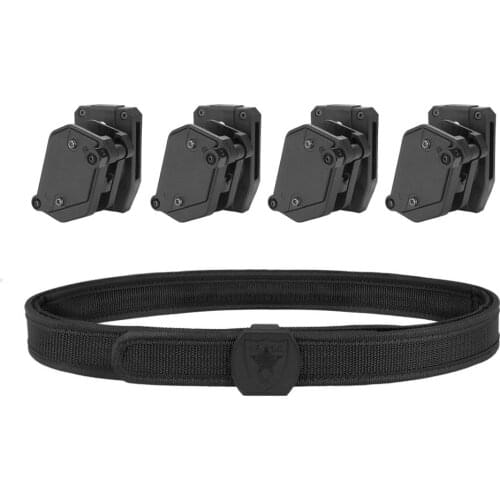 4PCS IPSC Magazine Holster Set USPSA IDPA Competition High Speed Shooting Inner & Outer Belt Multi-Angle Speed Pistol Pouch