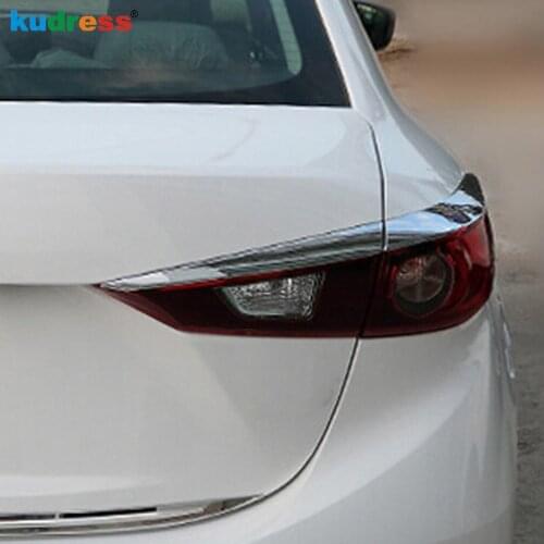 For Mazda 3 M3 Axela 2014 2015 2016 2017 2018 ABS Chrome Rear light Lamp Eyelid Cover Trim Tail lights Lid Eyebrow Car Styling