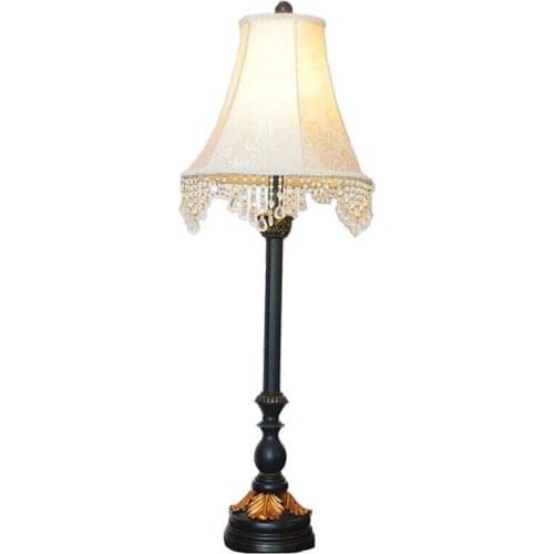 European court fabric crystal table lamps bedroom bedside study luxury living room bedroom hotel LED decorative table lights