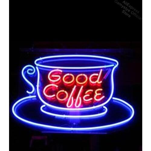 Neon Sign For Good Coffee Cups glass tubes resterant decorate Coffee Tea room light Neon Publicidad Beer Signs Lighted Nail Sign