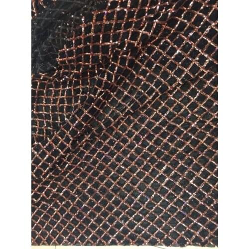 New 5yards/bag ST99# Black net cloth and rose gold shiny sheet lace fabric for bridal wedding dress/sawing Free shipping