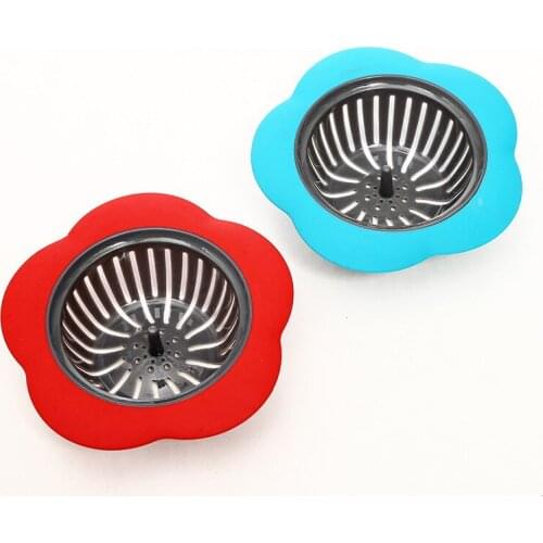 New Hot Flower Shaped Silicone Kitchen Sink Strainer Bathroom Shower Drain Sink Drains Cover sink colander Sewer Hair Filter