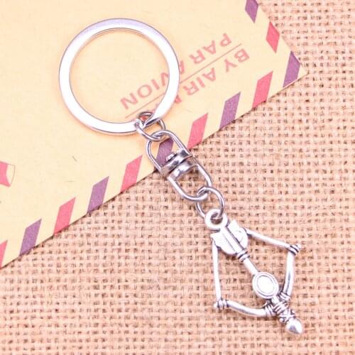 New Fashion Keychain 20mm crossbow bow Pendants DIY Men Jewelry Car Key Chain Ring Holder Souvenir For Gift