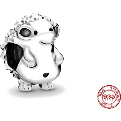 New Original Silver Color Animal Hedgehog Bead Charm Fit European Pandora Charms Bracelet Bangles Diy Jewelry P047