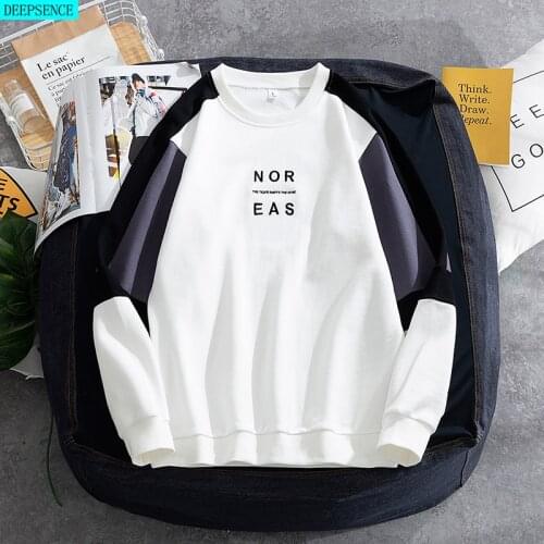 Round Neck Solid Color Mens Hooded Sweatshirt Mens Korean Couple Wear Spring Mens Tops Long-Sleeved Hoodies for Men
