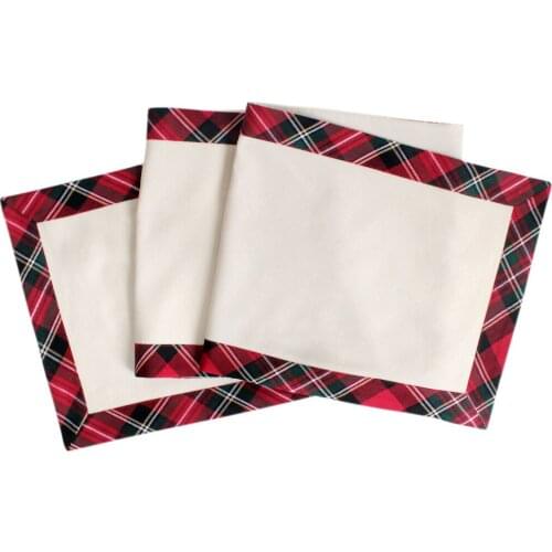 Free Shipping Table Runner Canvas with Plaid Border Table Decoration