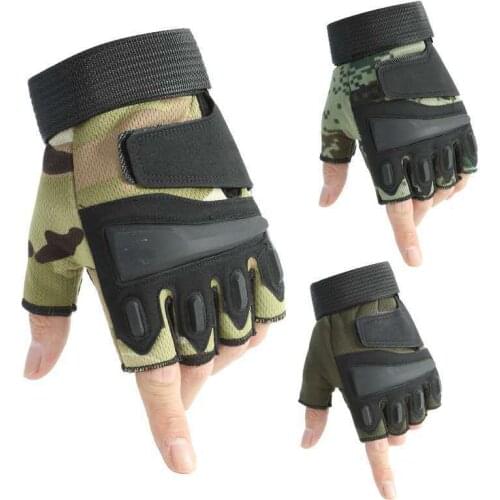 Army Combat Tactical Gloves Men Half-Finger Camouflage Paintball Military Gloves SWAT Soldier Shoot Cycling Gloves