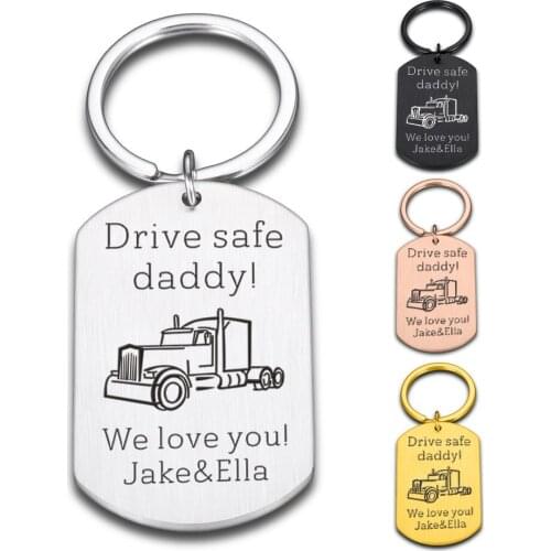 Fathers Day Gift Keychain for Dad Drive Safe Daddy Birthday Valentine Day Gift for Daddy Step Dad from Daughter Son Kids Wife