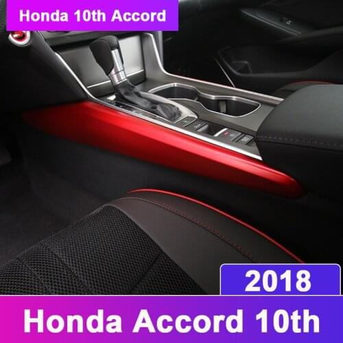 Car interior gear side trim strips modified interior control gear trim rails auto parts For Honda Accord 10th 2018 Accessories