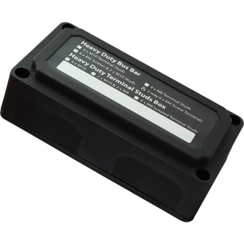 Bus Bar Power Distribution Box with 4xM6 (1/4'') Studs + 12xM4 (5/32'') Screws