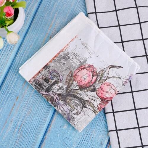 20pcs/1Bag Napkins paper Flower Pattern Decoupage Napkin Paper Tissue for Xmas Wedding Decor Kitchen Decor Tool Gadgets