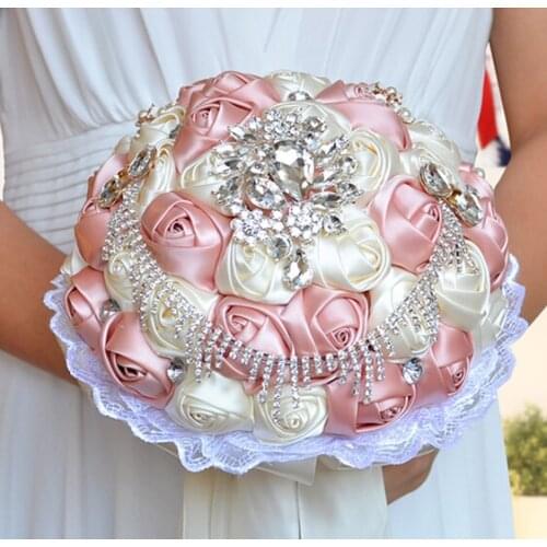 Bling Bling Crystal Brooch Bridal Bouquets Colorful Wedding Suppliers Bridesmaid Holding Flowers Handmade 2019 Manual Bouquet