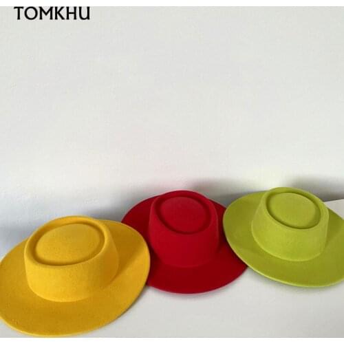 French Elegant Fashion Color Dome Concave Top Wool Fedora Hat Autumn And Winter New Style Panama Jazz Hats For Women Casual Caps