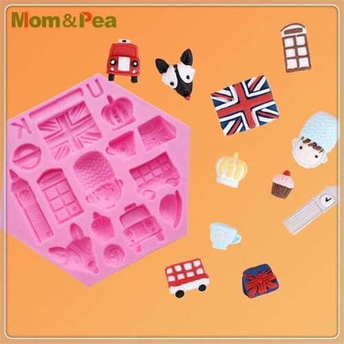 Mom&Pea MPA1983 UK Related Silicone Mold Cake Decoration Fondant Cake 3D Mold Food Grade