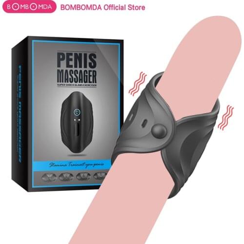 Blowjob Glans Vibrator Penis Massager Exerciser 10 Modes Male Masturbator Ejaculation Delay Last Trainer Adult Sex Toys for Men