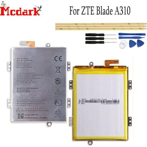 Mcdark ICP37/54/72SA For ZTE Blade A310 Battery Replacement Large Capacity 2240mAh Back Up Bateria For ZTE Blade A310 with Tools