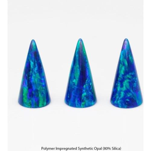 20pcs /lot op14 cornflower blue Cone Opal stone synthetic opal Round Cone Fire Opal for Jewelry