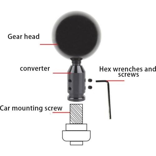 Universal Car Manual Gear Shift Knob Adapter For M10x1.5/M12x1.25 Non Thread Aluminum Car Interior Accessories 1 PC