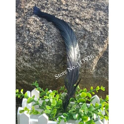 Free Shipping 100 Pcs/lot 40-45cm black rooster feathers rooster costume for wedding decoration