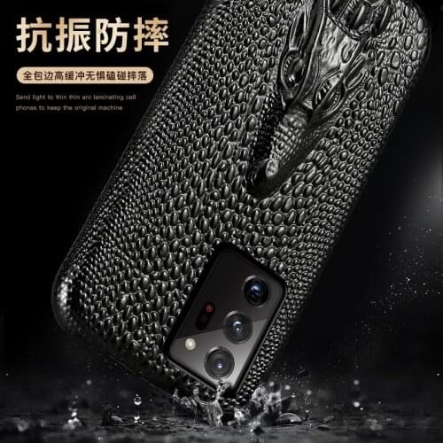 Latest Genuine Leather Back Cover For Samsung Note 20 10 9 8 S20 S10 Ultra Case Luxury 3d Crocodile Skin Pattern Protective Hard