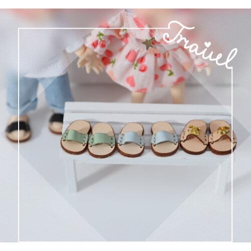 Ob11 baby shoes leather slippers for for Middle Blythe/OB11/Molly/Mico/Gsc Doll Accessories,1/12 Shoes for Dolls