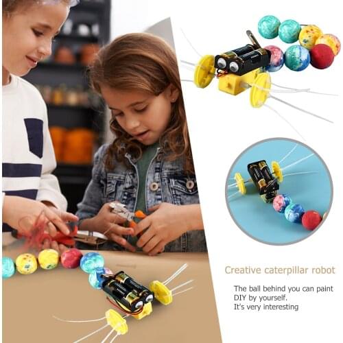 Caterpillar Electric Toy Robot Childrens DIY Science Experiment Toys Crawling Model Creative School Child Handmade