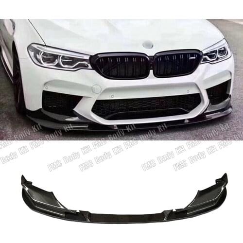 Real Carbon Fiber Front Bumper Lip Diffuser Spoiler Car Body Modification Part For BMW 5 Series M5 F90 2017 Up