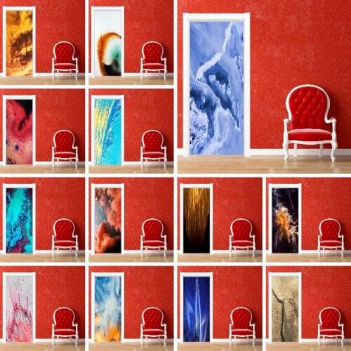 Home Decor Sticker Self-adhesive Cloud Color Pattern Abstract Waterproof Moisture-proof Door Stickers Bedroom Wardrobe Stickers