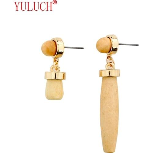 2018 Ethnic fashion simple asymmetric wooden earrings wild woman accessories jewelry party gifts