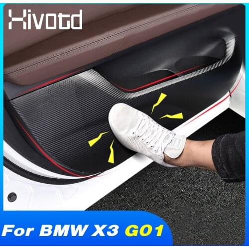 Hivotd Door Anti-kick Pad Protection Sticker Interior Decoration Inner Door Side Edge Film Accessories For BMW X3 G01 2018-2021
