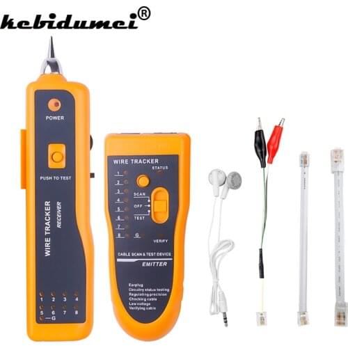 Kebidumei New For RJ11 RJ45 Cat5 Cat6 Telephone Wire Tracker Tracer Toner Ethernet LAN Network Cable Tester Detector Line Finder