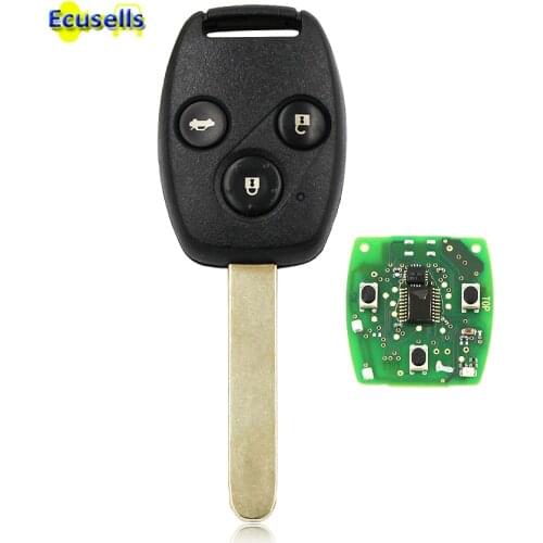 Ignition key Remote Key Fob 3 Button 433.92MHz for Honda Accord 2008-2012 with ID46 Chip