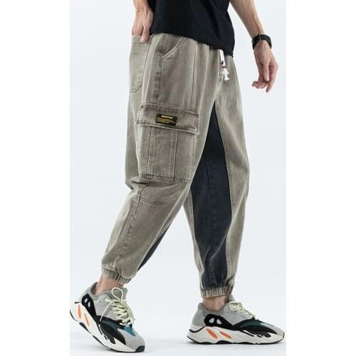 Overalls mens casual pants Korean sports trousers loose feet harem pants trend student plus size