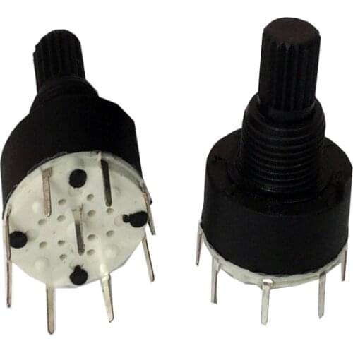 10pcs SR16 plastic 16MM Rotry Band switch 1Pole 5 6 8 2 Pole 3 4 Position Handle Length 15MM Axis band switch