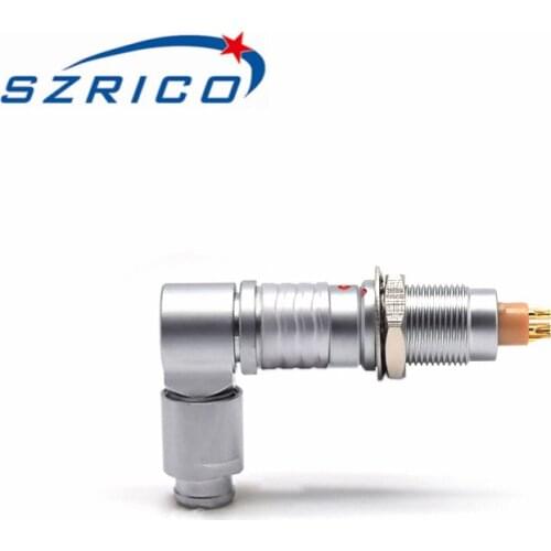 M9 FHG EGG 360 B Series 0B 2 3 4 5 6 7 9 Pin Metal 90 Degree Elbow Male Plug Circular Self Locking Push Pull Connector