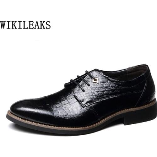 Brown Dress Wedding Dress Oxford Shoes for Men Crocodile Skin Formal Shoes Men Office 2021 Men Dress Shoes Leather Business Suit